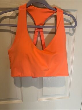 New Balance Bright Orange Racerback Sports Bra
